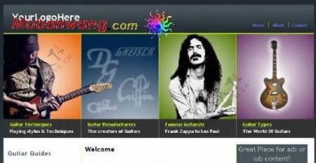 吉他乐器介绍网页模板