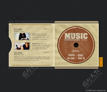 CD唱片封面网页模板