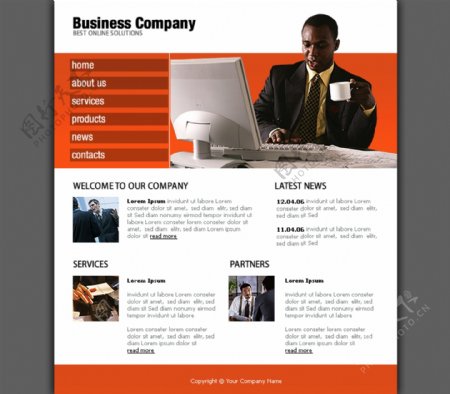 商务企业办公网页模板