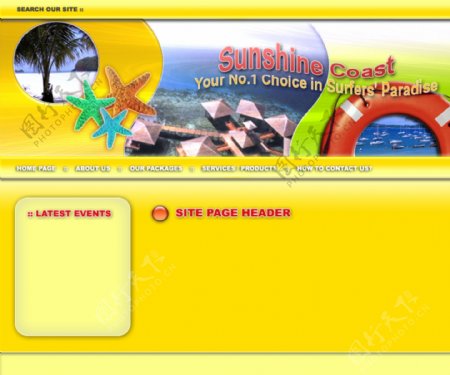 阳光海滩旅行网页模板