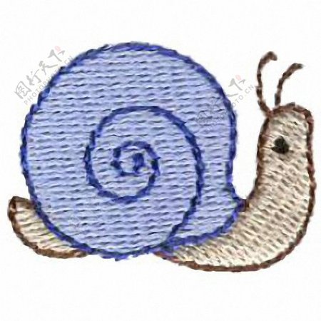 绣花动物蜗牛家纺免费素材
