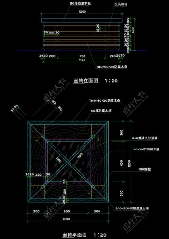 坐椅平面图素材cad图纸