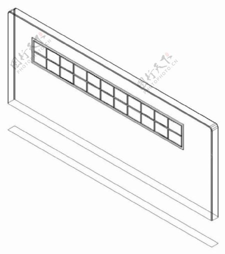 方格镂空床头挡板