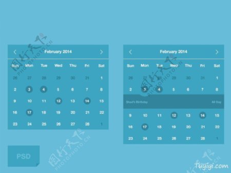 精美简单日历UI设计