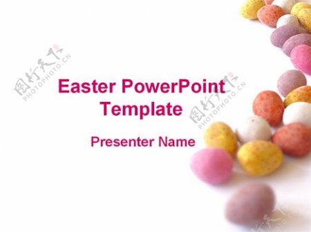 复活节彩色蛋的PowerPoint模板
