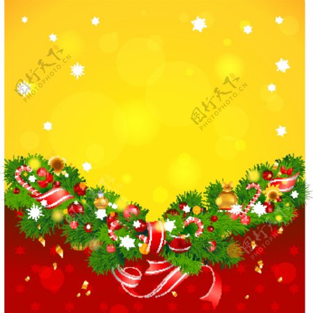 松枝圣诞背景贺卡图片