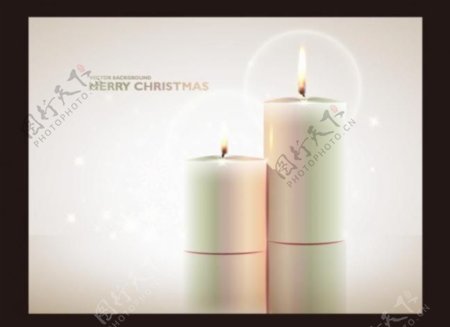 圣诞节白色蜡烛图片
