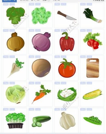 蔬菜水果厨房用具图标