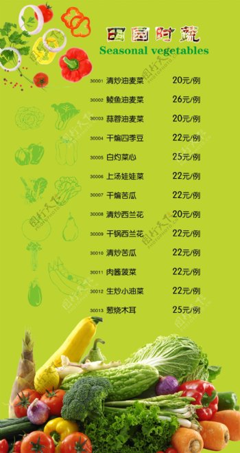 蔬菜素材绿色背景图片