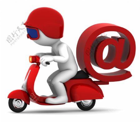 摩托车机智电子邮件符号电子邮件传递概念的人