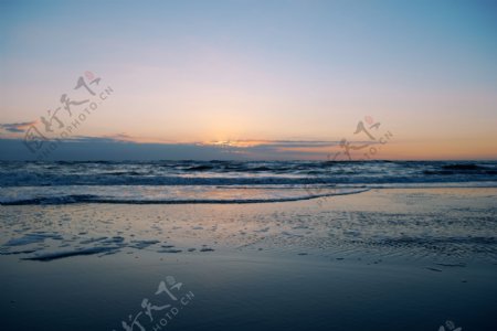 海边夕阳美景图片