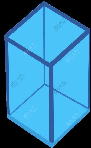 青色透明立方体