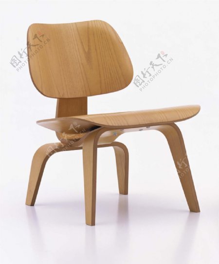 单人矮木头椅子3D模型素材