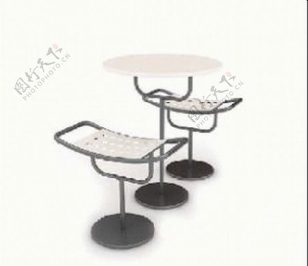 个性时尚酒吧餐桌椅模型