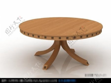 3D圆木凳模型