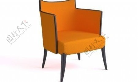 3D橙色沙发椅模型