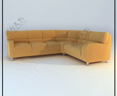 L型精美沙发3D模型