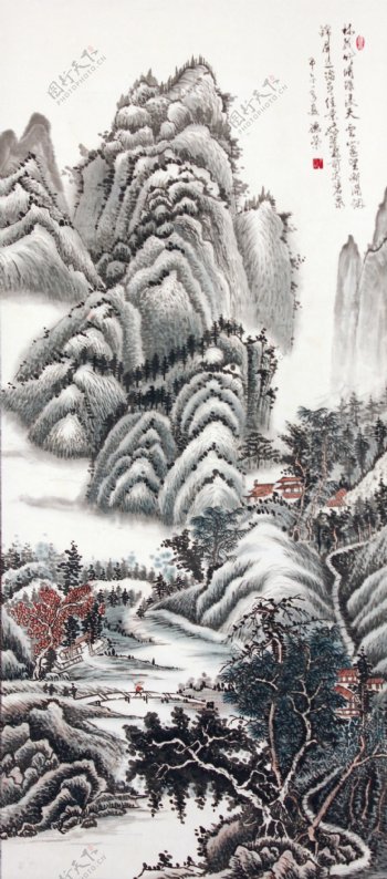 中国画山水树