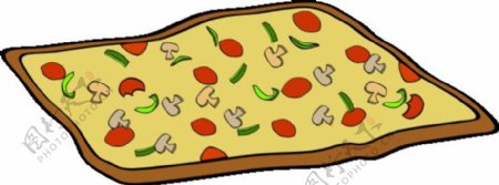 矩形的素食比萨剪贴画