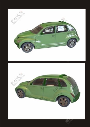 绿色汽车3d模型