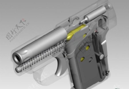 勃朗宁m1906自动手枪3D模型