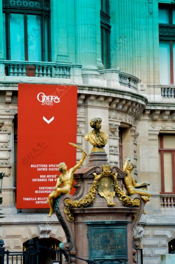 巴黎巴黎歌剧院外的雕塑图片