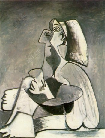1962Femmeassise2西班牙画家巴勃罗毕加索抽象油画人物人体油画装饰画