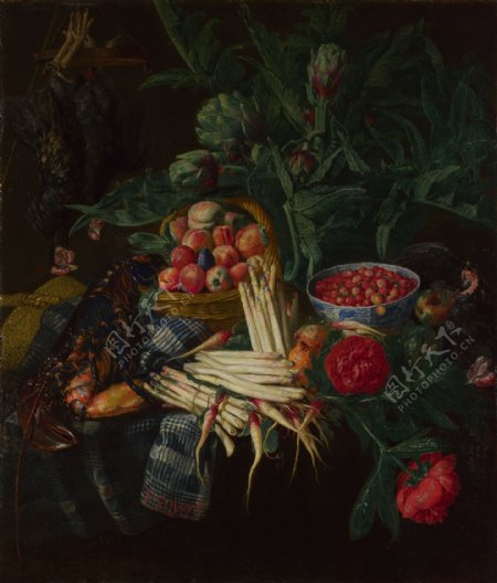 PieterSnijersAStillLife花卉水果蔬菜器皿静物印象画派写实主义油画装饰画