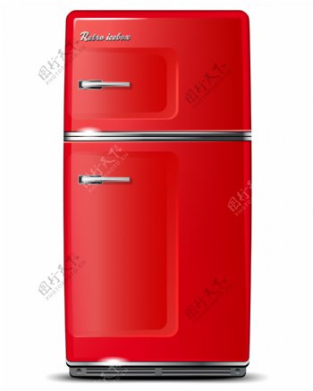 红色电冰箱图片