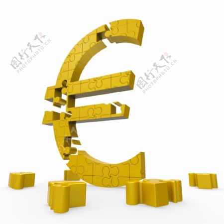欧元符号显示在欧洲的投资