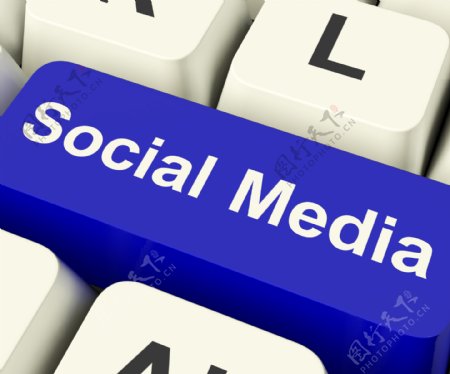 社会媒体的电脑钥匙显示在线社区