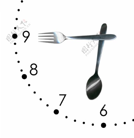 用勺子和叉子的时钟