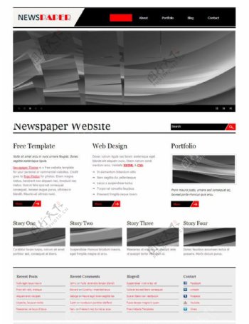 报纸网站CSS网页模板