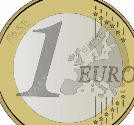 一欧元硬币向量
