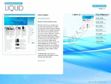 蓝色科技线网页动画模板