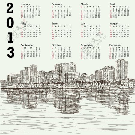 2013年创意日历汇矢量素材1