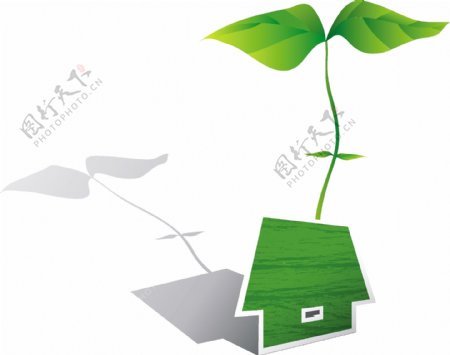 绿叶小房子图片