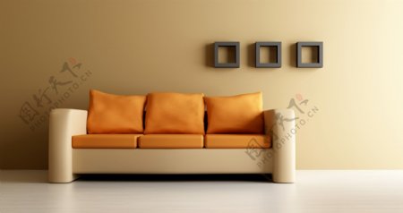 暖色沙发背景墙