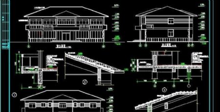 专业设计二层坡屋顶办公楼建筑施工图nbsp21x14