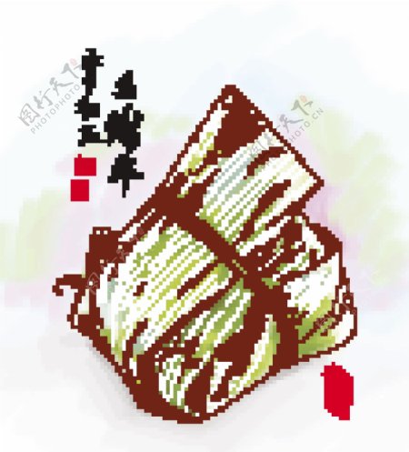 矢量绘图的粽子端午节的传统饺子翻译第五日农历
