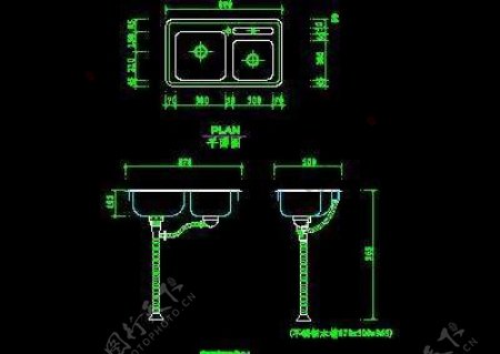 厨房水槽厨具器皿CAD图块52