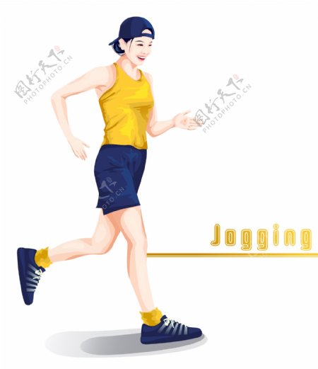 插图插画人物运动跑步