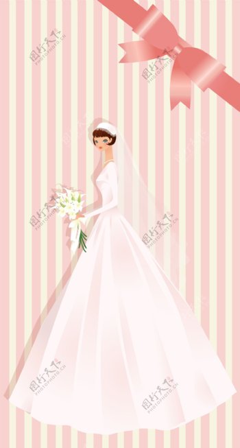 40P之20卡通系列唯美漂亮的婚纱新娘矢量素材sxzj
