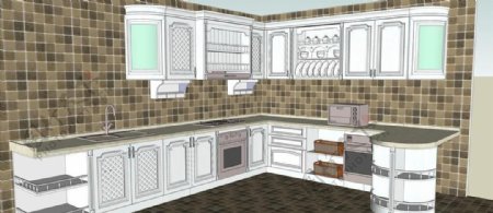 室内厨柜skp模型