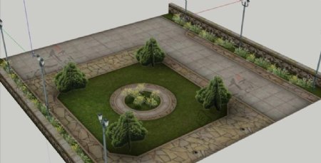 SketchUp景观模型公园节点景观模型