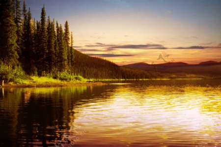 湖光山色风景图片湖景无框画素材