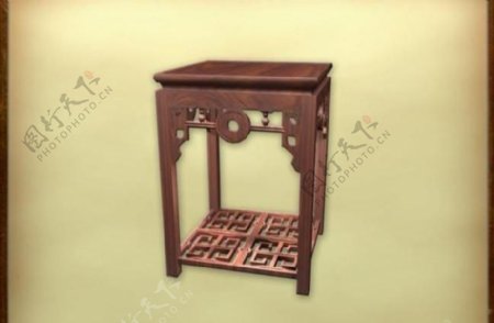 中国古典家具茶几0053D模型
