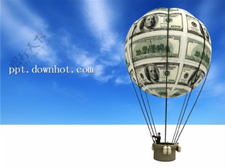 美元热气球金融行业ppt模板