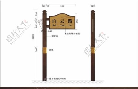 欧式指路牌图片