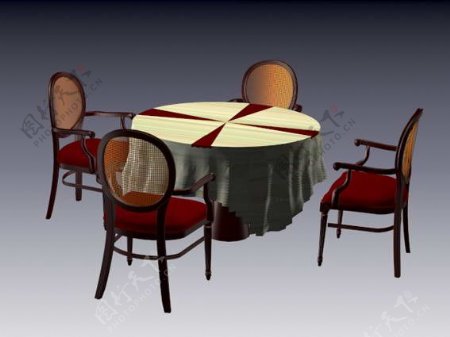 餐桌3d模型家具效果图96